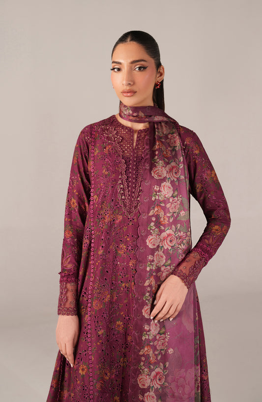 Iznik Embroidered Lawn Unstitched 3 Piece Suit - SS-04 - IZN26SP - Purple - Spring Summer Collection