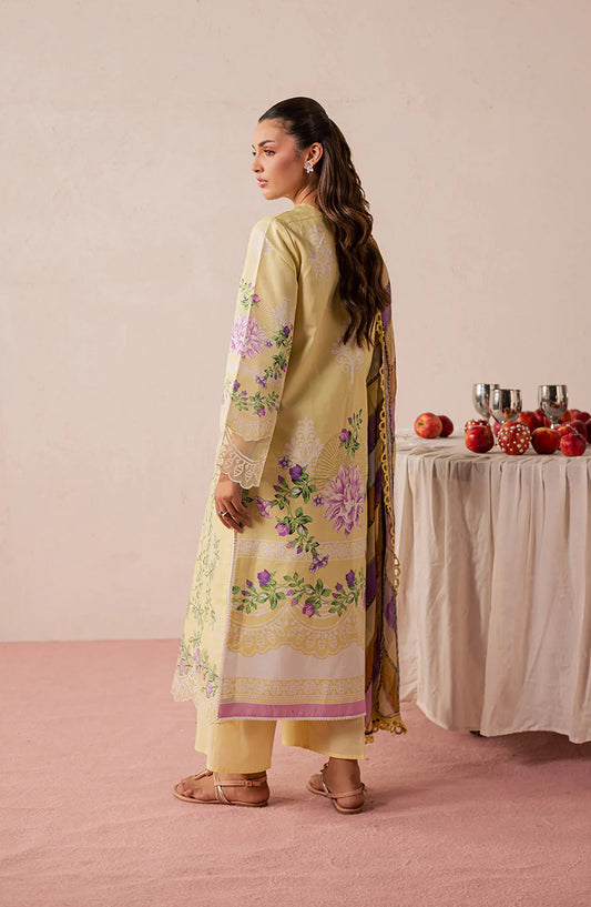 Jahaan by Mahnur Embroidered Lawn Unstitched 3 Piece Suit - MJ-07 - MH26JHN - Yellow - Summer Collection