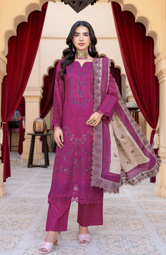 Jahan by Riaz Arts Embroidered Lawn Unstitched 3 Piece Suit - D-05 - RA26JHN - Purple - Summer Collection