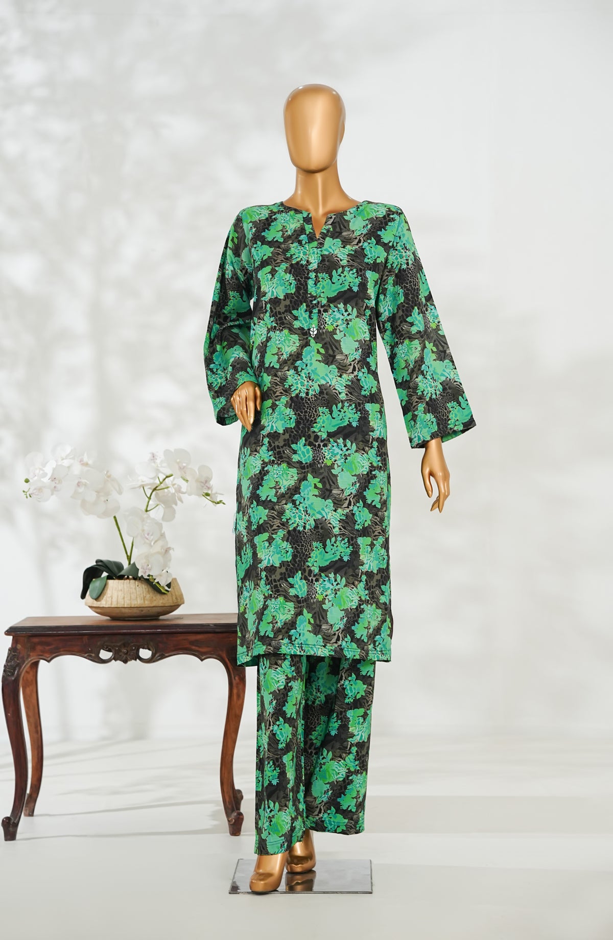 Janaan by Amna Khadija Printed Premium Linen Stitched 2 Piece Set - JDL-08 - AM25JNDL - Green - Casual Collection