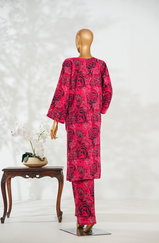 Janaan by Amna Khadija Printed Premium Linen Stitched 2 Piece Set - JDL-06 - AM25JNDL - Red - Casual Collection