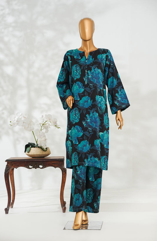 Janaan by Amna Khadija Printed Premium Linen Stitched 2 Piece Set - JDL-01 - AM25JNDL - Blue - Casual Collection