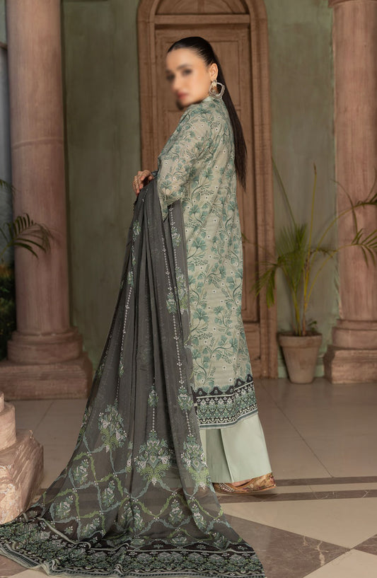 Jasmine Embroidered Lawn Unstitched 3 Piece Suit - Design-11 - AK25JSM13 - Green - Summer Collection