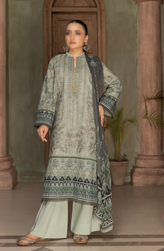 Jasmine Embroidered Lawn Unstitched 3 Piece Suit - Design-11 - AK25JSM13 - Green - Summer Collection