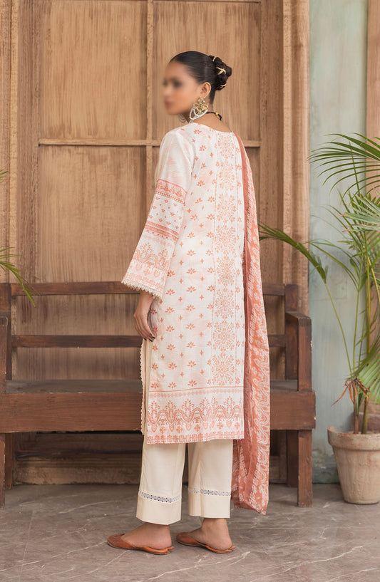 Jasmine Embroidered Lawn Unstitched 3 Piece Suit - Design-08 - AK25JSM13 - Orange - Summer Collection