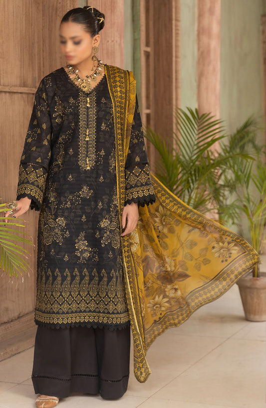 Jasmine Embroidered Lawn Unstitched 3 Piece Suit - Design-06 - AK25JSM13 - Black - Summer Collection