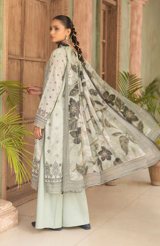 Jasmine Embroidered Lawn Unstitched 3 Piece Suit - Design-05 - AK25JSM13 - Green - Summer Collection