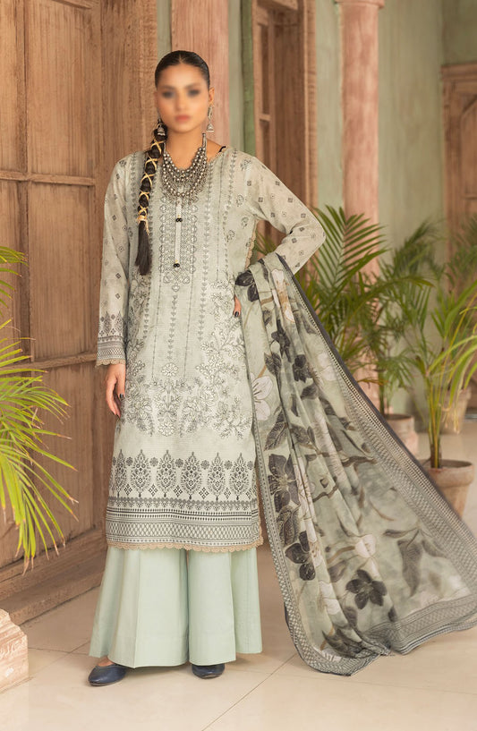 Jasmine Embroidered Lawn Unstitched 3 Piece Suit - Design-05 - AK25JSM13 - Green - Summer Collection