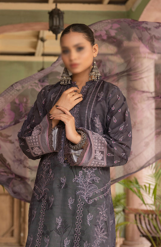 Jasmine Embroidered Lawn Unstitched 3 Piece Suit - Design-03 - AK25JSM13 - Purple - Summer Collection