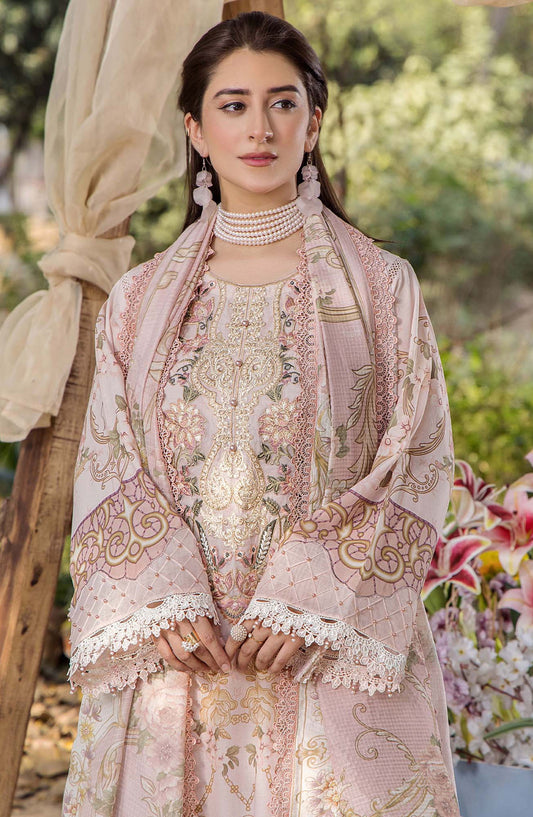 Jasmine by Adans Libas Embroidered Lawn Unstitched 3 Piece Suit - D-2368 - ADL25JS - Pink - Summer Collection