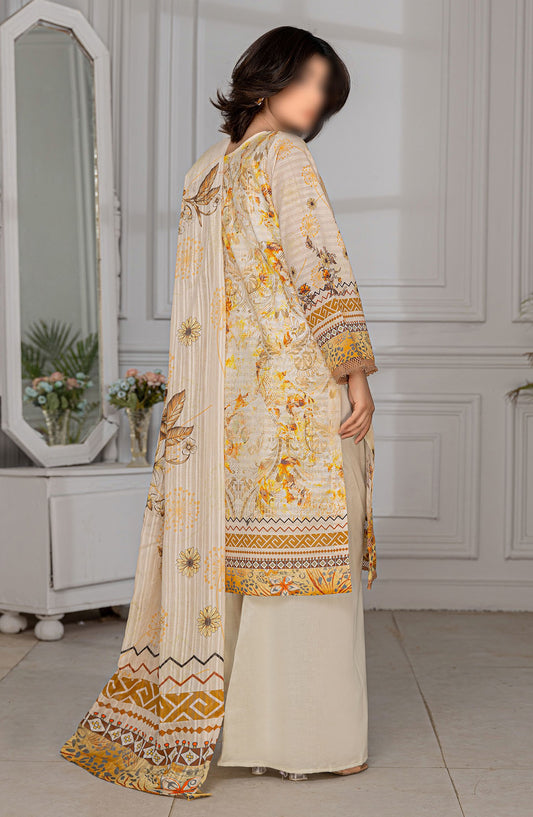 Jasmine Embroidered Lawn Unstitched 3 Piece Suit - Design-02 - AK25JS10 - Orange - Summer Collection