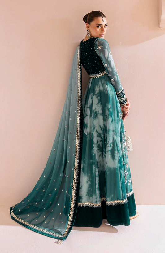 Jazmin Chandani Luxury Embroidered Velvet Unstitched 3 Piece Suit - CVF D-06 - JZ25CHN - Green - Formals Collection