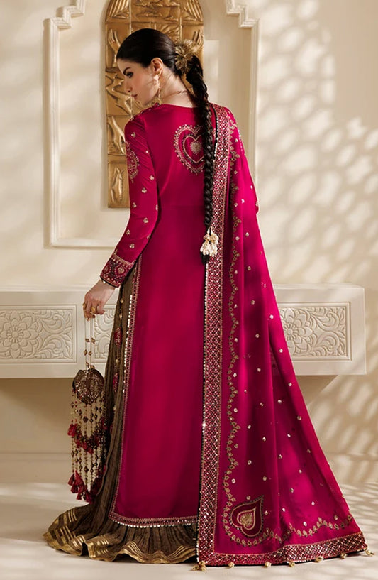 Jazmin Chandni Embroidered Velvet Unstitched 3 Piece Suit - D06 - JZ26CD - Pink - Winter Collection