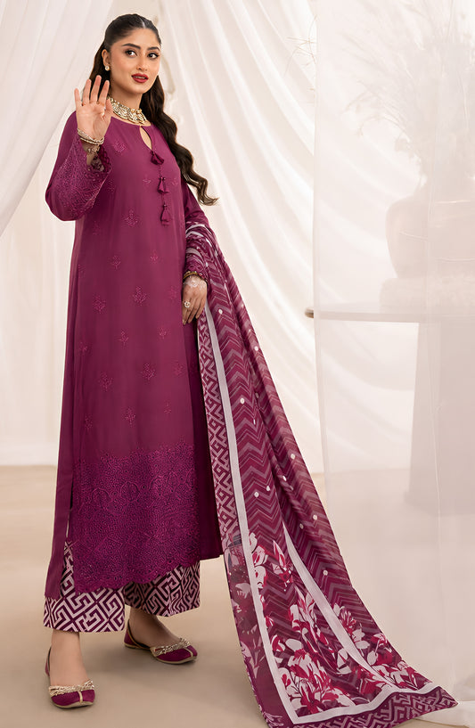 Jeem by Al Karim Chikankari Lawn Unstitched 3 Piece Suit - D-04 - AK26TWJ - Pink - Summer Collection