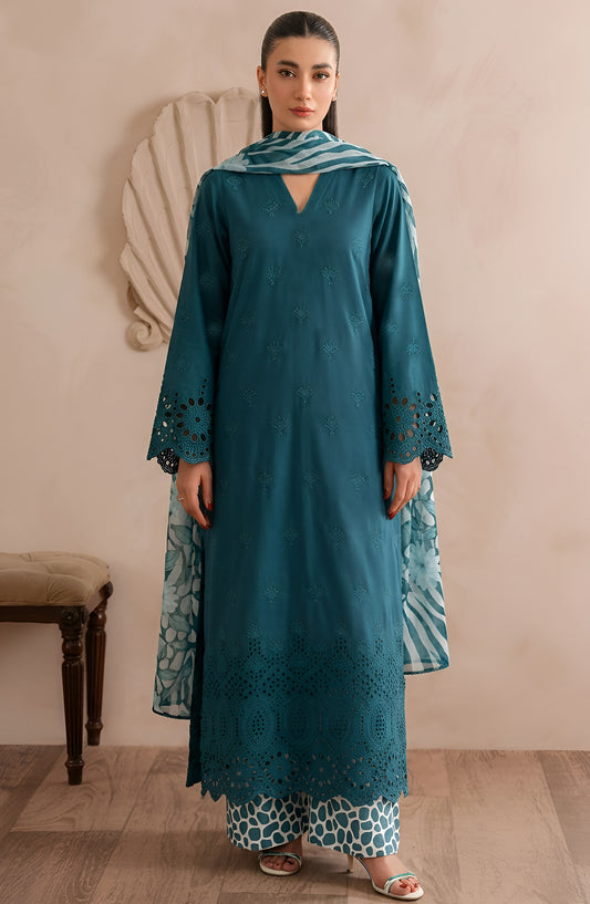 Jeem by Al Karim Chikankari Lawn Unstitched 3 Piece Suit - D-05 - AK26MLW - Ferozi - Summer Collection
