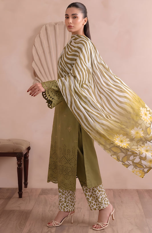 Jeem by Al Karim Chikankari Lawn Unstitched 3 Piece Suit - D-01 - AK26MLW - Green - Summer Collection