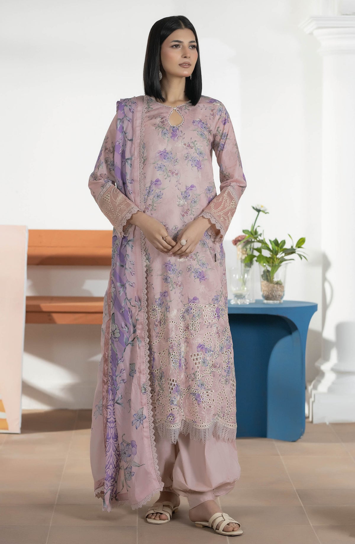 Jhanvi by Johra Embroidered Lawn Unstitched 3 Piece Suit - JS-30 - JH26JHN - Pink - Summer Collection