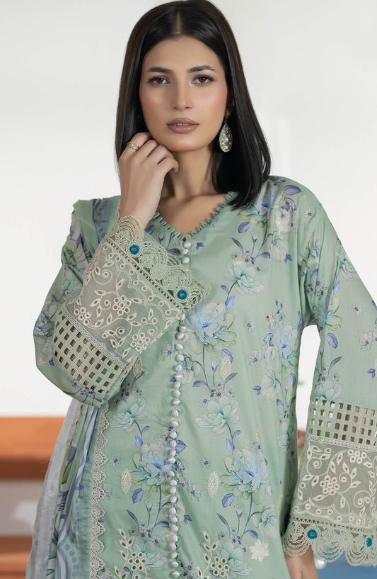 Jhanvi by Johra Embroidered Lawn Unstitched 3 Piece Suit - JS-28 - JH26JHN - Green - Summer Collection
