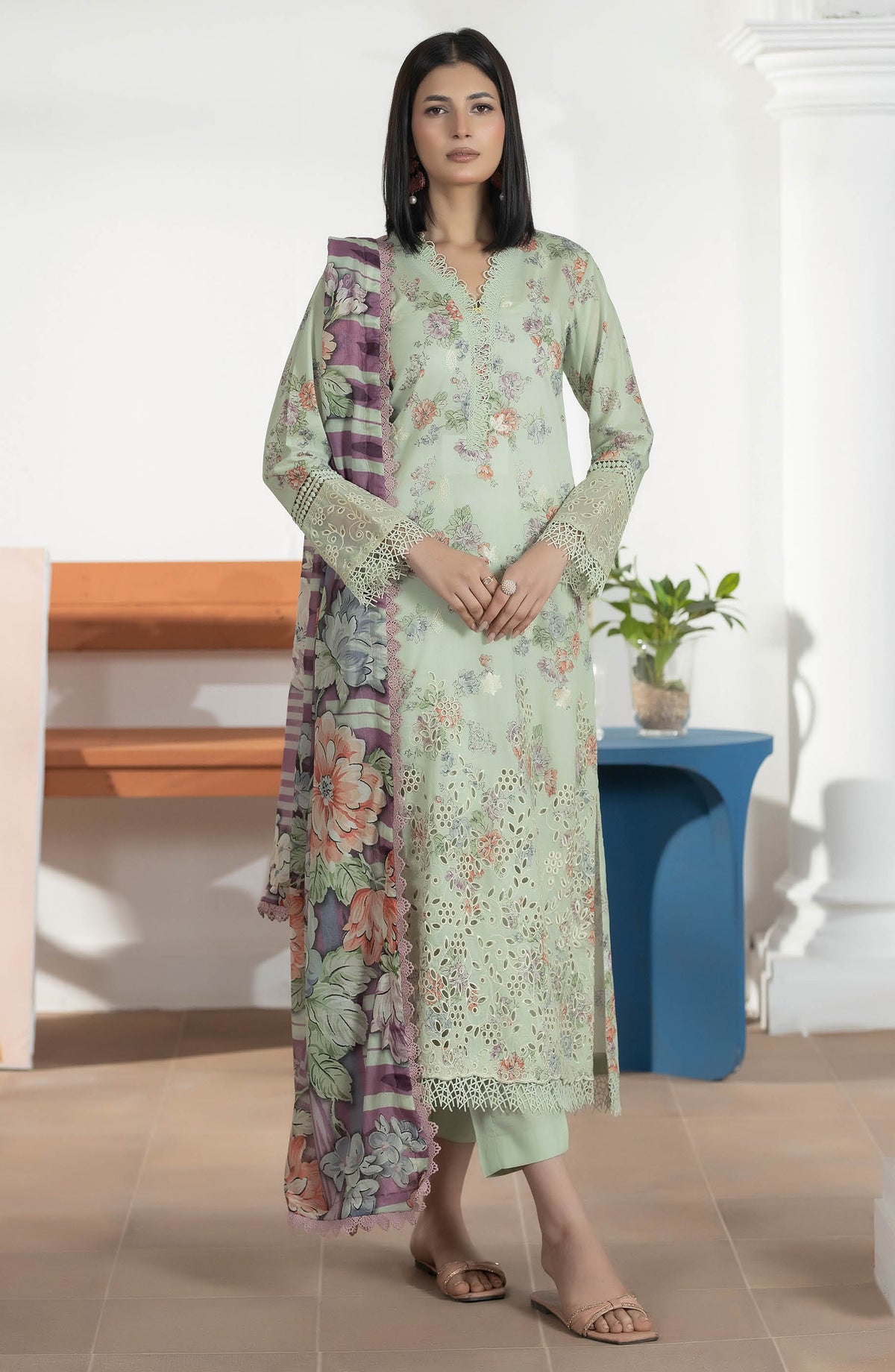 Jhanvi by Johra Embroidered Lawn Unstitched 3 Piece Suit - JS-27 - JH26JHN - Green - Summer Collection