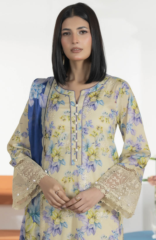 Jhanvi by Johra Embroidered Lawn Unstitched 3 Piece Suit - JS-22 - JH26JHN - Cream - Summer Collection