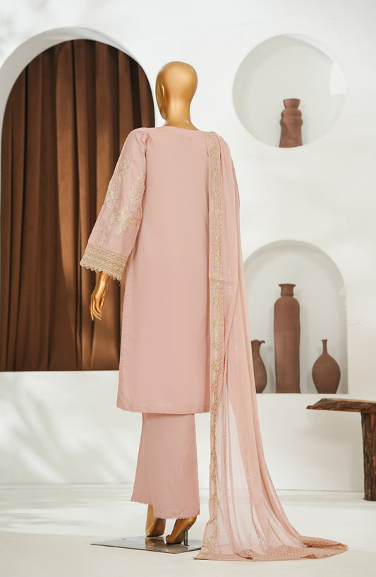 Jhoomar by Amna Khadija Embroidered Lawn Stitched 3 Piece Suit - JSLF-10 - AM26JSLF - Pink - Festive Collection