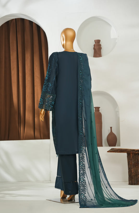 Jhoomar by Amna Khadija Embroidered Lawn Stitched 3 Piece Suit - JSLF-13 - AM26JSLF - Blue - Festive Collection