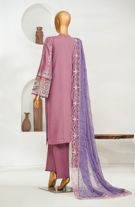 Jhoomar by Amna Khadija Embroidered Lawn Stitched 3 Piece Suit - JSLF-15 - AM26JSLF - Pink - Festive Collection