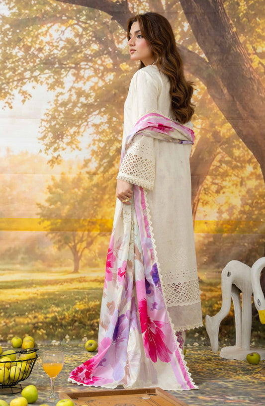 Johra Black Pearl Chikankari Lawn Unstitched 3 Piece Suit - JS-716 - JH26BP - Fawn - Summer Collection