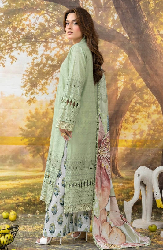 Johra Black Pearl Chikankari Lawn Unstitched 3 Piece Suit - JS-710 - JH26BP - Green - Summer Collection