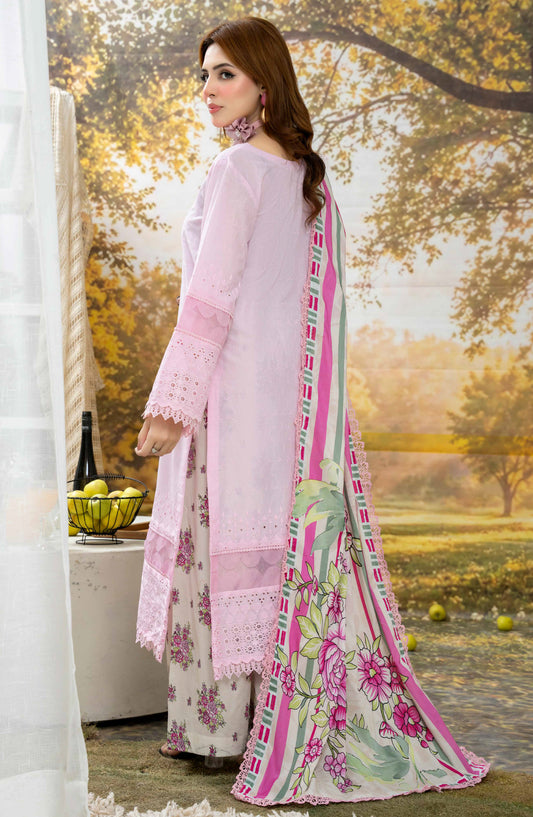 Johra Black Pearl Chikankari Lawn Unstitched 3 Piece Suit - JS-709 - JH26BP - Pink - Summer Collection