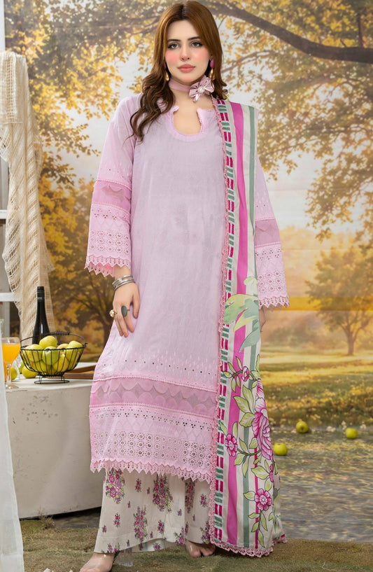Johra Black Pearl Chikankari Lawn Unstitched 3 Piece Suit - JS-709 - JH26BP - Pink - Summer Collection