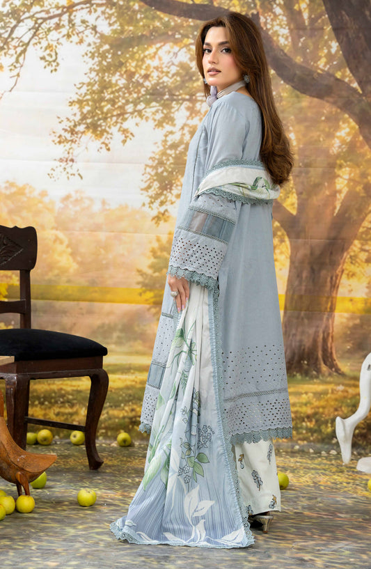 Johra Black Pearl Chikankari Lawn Unstitched 3 Piece Suit - JS-708 - JH26BP - Blue - Summer Collection