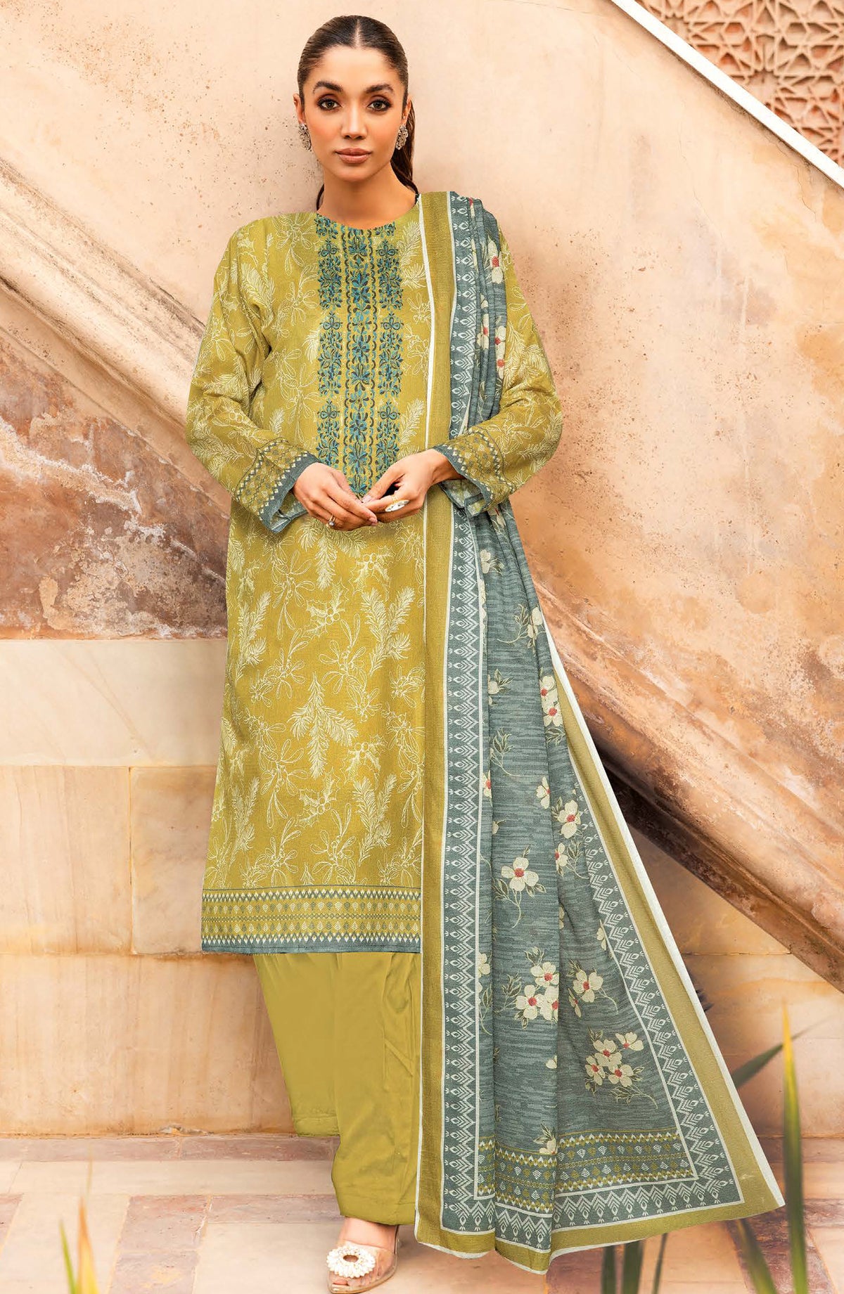Johra Glow Printed Lawn Unstitched 3 Piece Suit - JH-1430 - JH25GLOW - Dhani - Casual Collection