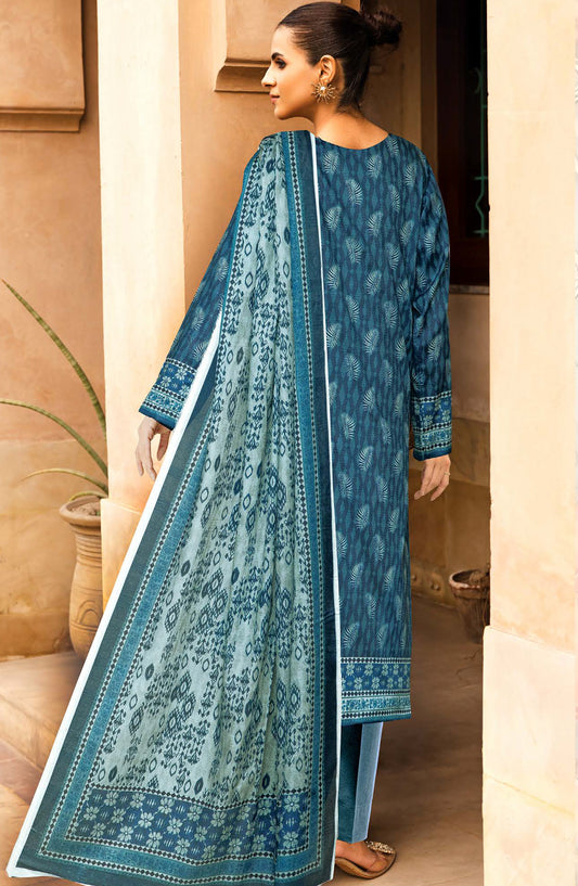 Johra Glow Printed Lawn Unstitched 3 Piece Suit - JH-1428 - JH25GLOW - Blue - Casual Collection