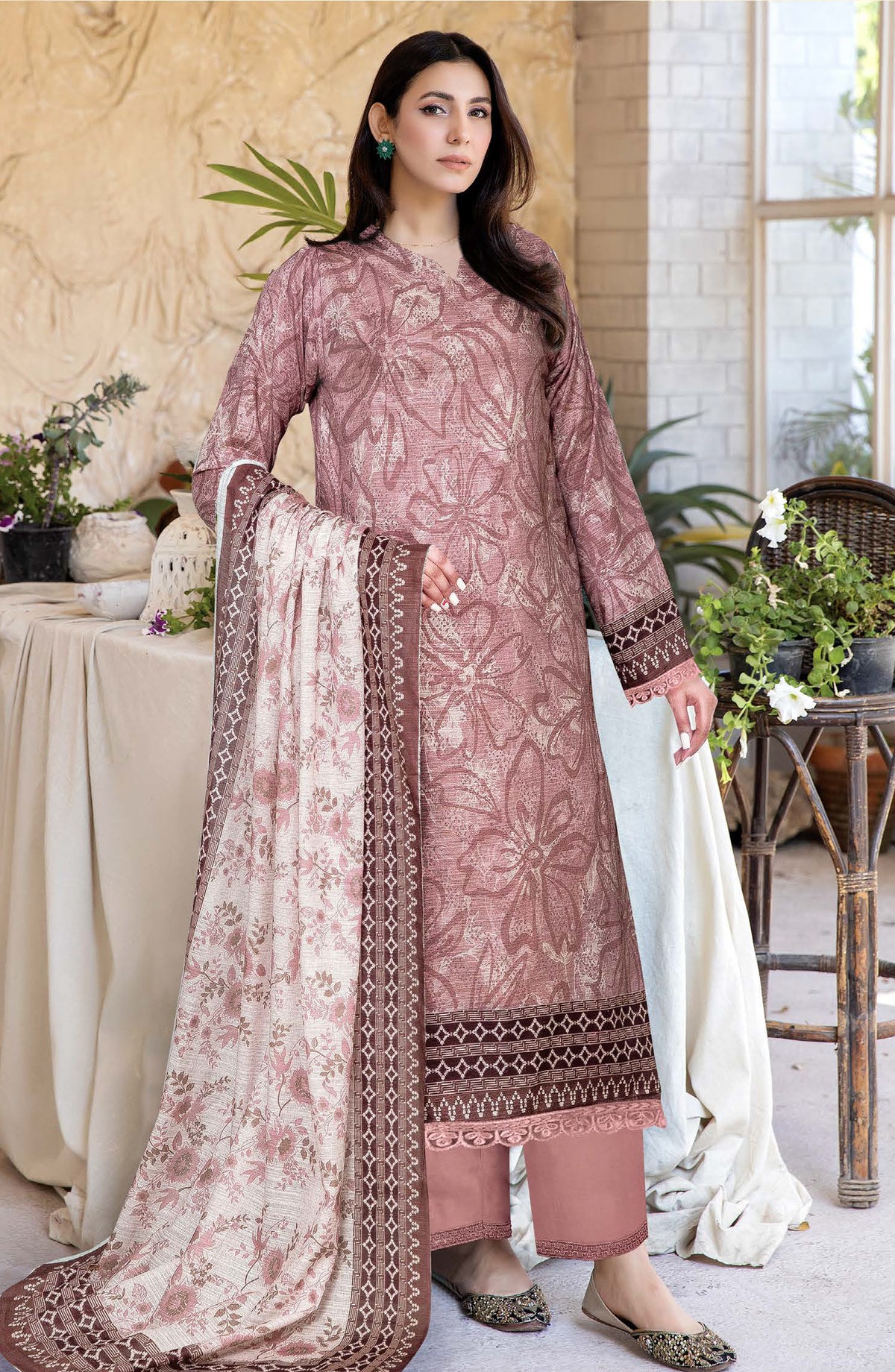 Johra Glow Printed Lawn Unstitched 3 Piece Suit - JH-1423 - JH25GLOW - Pink - Casual Collection
