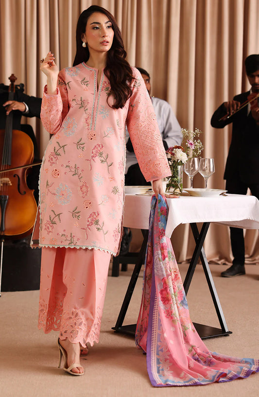Joy Embroidered Lawn Stitched 2 Piece Suit - Esme-B - JY26ED - Pink - Eid Collection