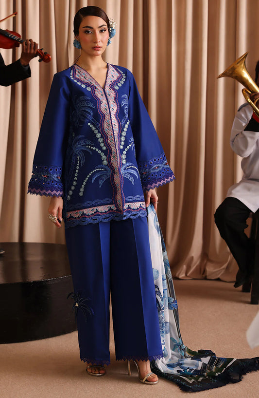 Joy Embroidered Lawn Stitched 2 Piece Suit - Nora - JY26ED - Blue - Eid Collection