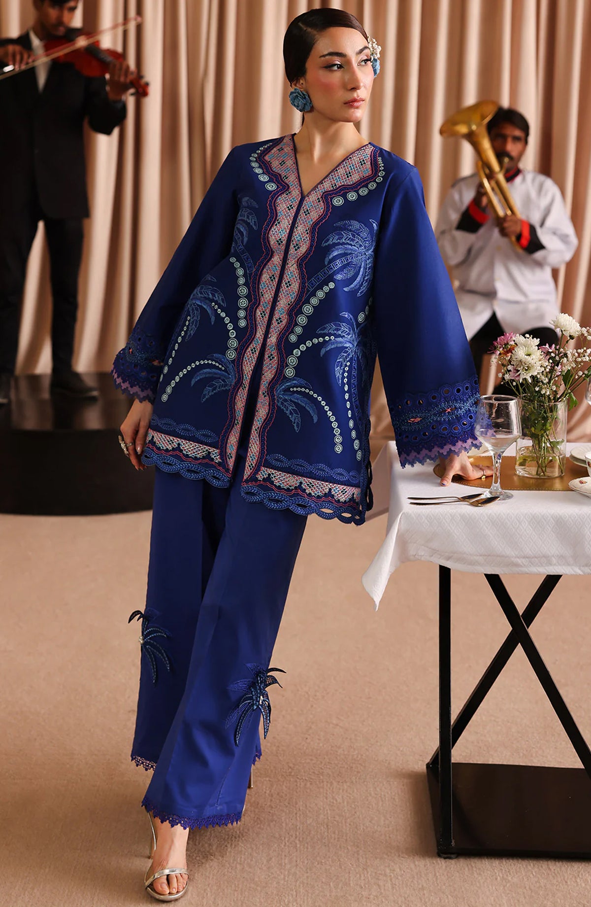 Joy Embroidered Lawn Stitched 2 Piece Suit - Nora - JY26ED - Blue - Eid Collection