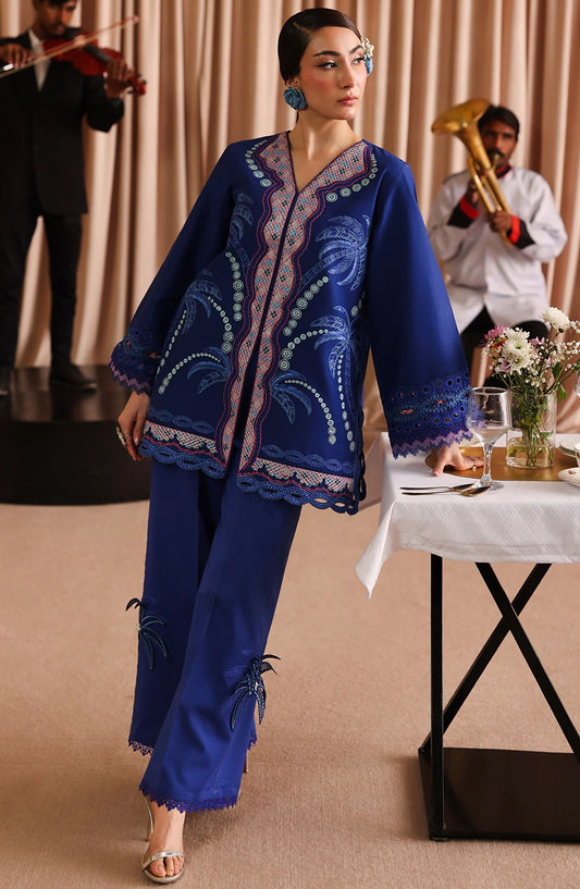 Joy Embroidered Lawn Stitched 2 Piece Suit - Nora - JY26ED - Blue - Eid Collection