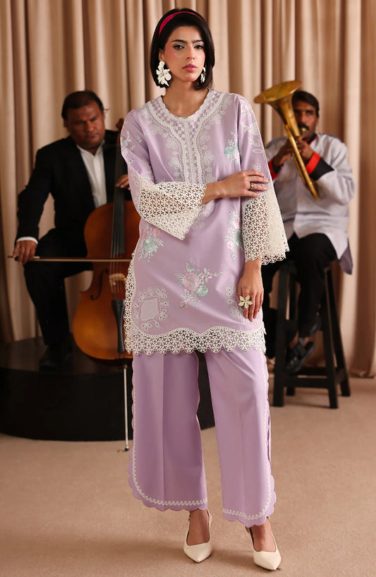 Joy Embroidered Lawn Stitched 2 Piece Suit - Emily - JY26ED - Lilac - Eid Collection