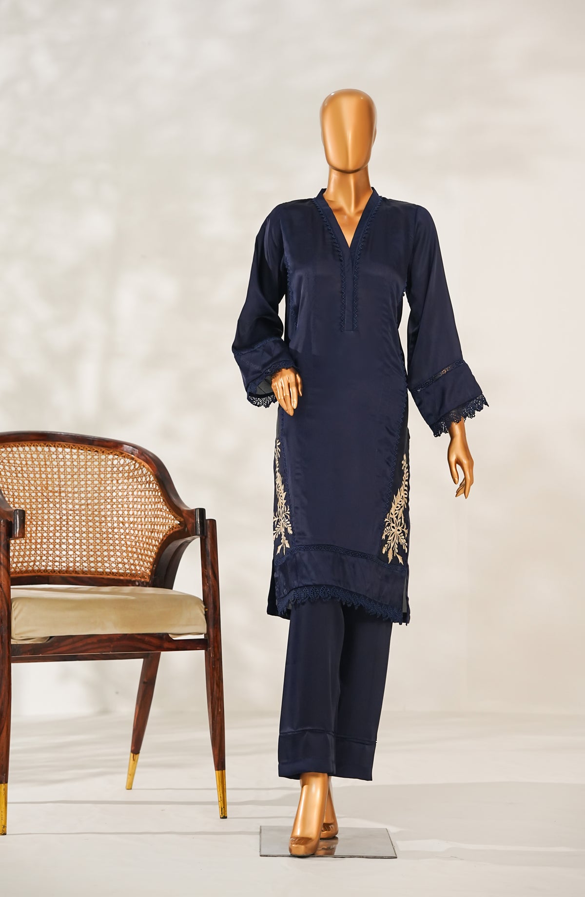 Jugni by Amna Khadija Embroidered Silk Stitched 2 Piece Suit - JSFP-01 - AM25JSFP - Blue - Festive Collection