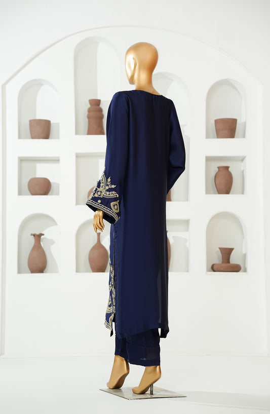 KHAEHS Mohar Silk by Amna Khadija Embroidered Shamooz Silk Stitched 2 Piece Suit - AKMS-13 - AM26AKMS - Blue - Casual Collection