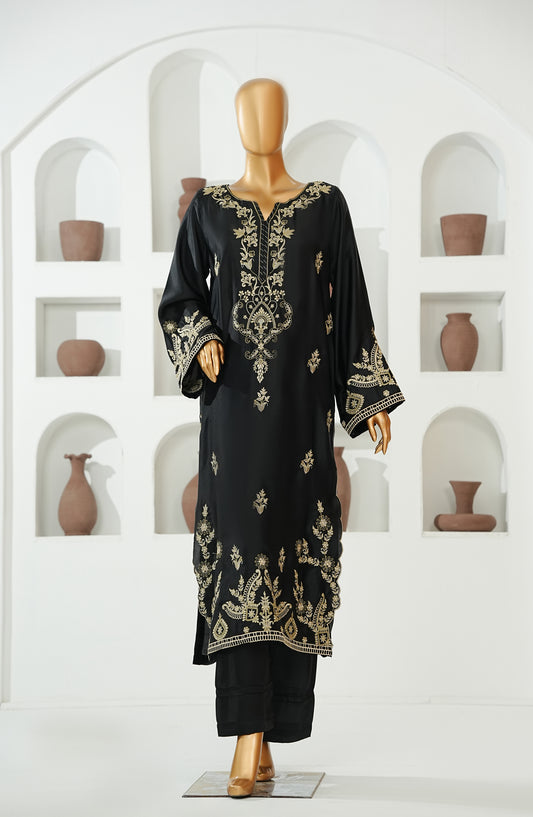 KHAEHS Mohar Silk by Amna Khadija Embroidered Shamooz Silk Stitched 2 Piece Suit - AKMS-16 - AM26AKMS - Black - Casual Collection