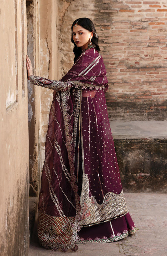 Kaashvi by Ayzel Embroidered Organza Unstitched 3 Piece Suit - TARAANI - AY25KSH - Purple - Wedding Collection
