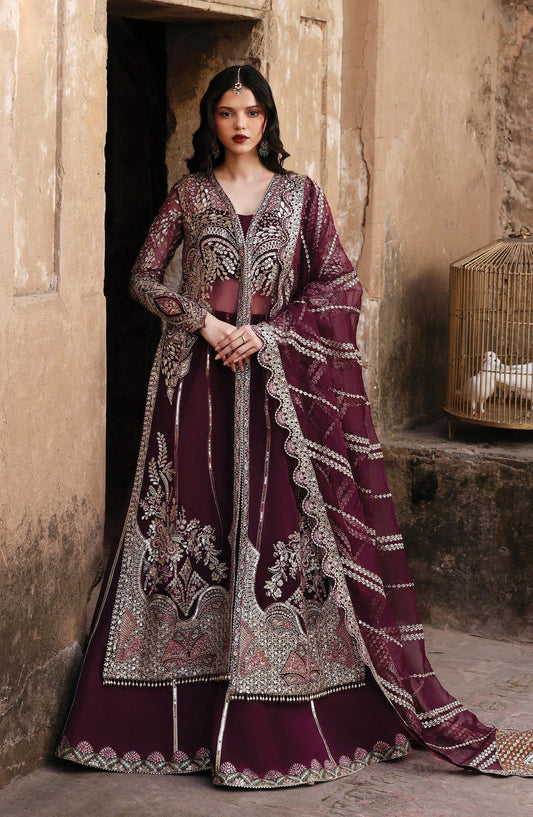 Kaashvi by Ayzel Embroidered Organza Unstitched 3 Piece Suit - TARAANI - AY25KSH - Purple - Wedding Collection