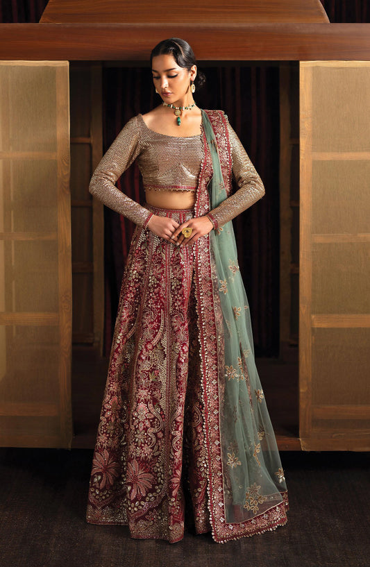 Kaashvi by Ayzel Embroidered Raw Silk Unstitched 3 Piece Suit - ROSHAANI - AY25KSH - Pink - Wedding Collection