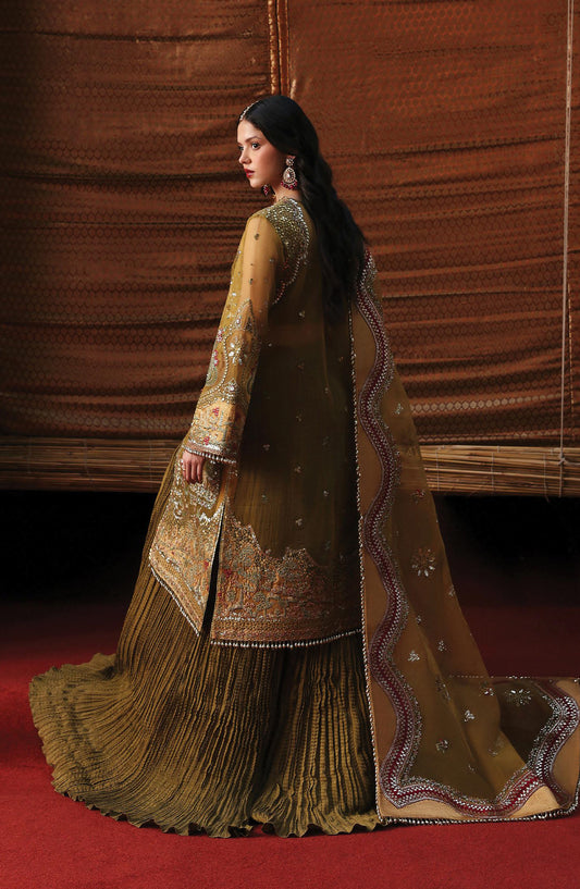 Kaashvi by Ayzel Embroidered Organza Unstitched 3 Piece Suit - USHNA - AY25KSH - Green - Wedding Collection