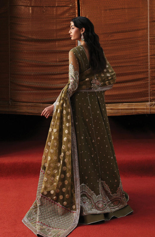 Kaashvi by Ayzel Embroidered Net Unstitched 3 Piece Suit - JHANVI - AY25KSH - Green - Wedding Collection