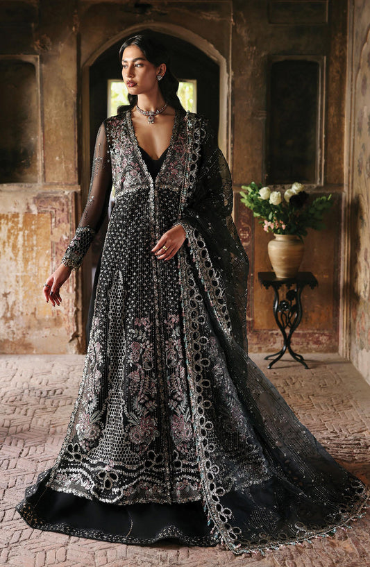 Kaashvi by Ayzel Embroidered Organza Unstitched 3 Piece Suit - ARUSHI - AY25KSH - Black - Wedding Collection