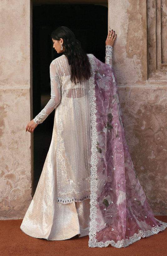 Kaashvi by Ayzel Embroidered Organza Unstitched 3 Piece Suit - MEHARVI - AY25KSH - White - Wedding Collection
